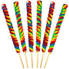 6 Jumbo Rainbow Lollipops 12'' Inch Individually Wrapped (Non Broken), Mixed Fruit Flavor One Foot Long Suckers Carnival Lollipo