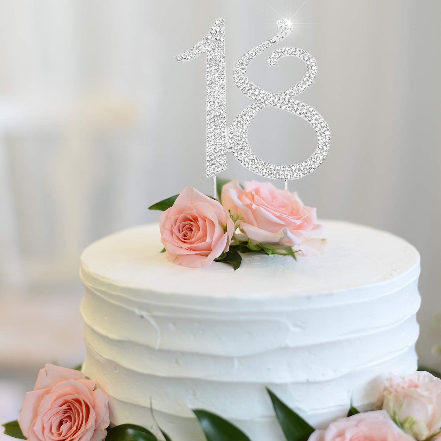 Hatcher lee 18th Birthday Cake Topper - Bling Crystal Silver Decoration, Model 43234-2855
