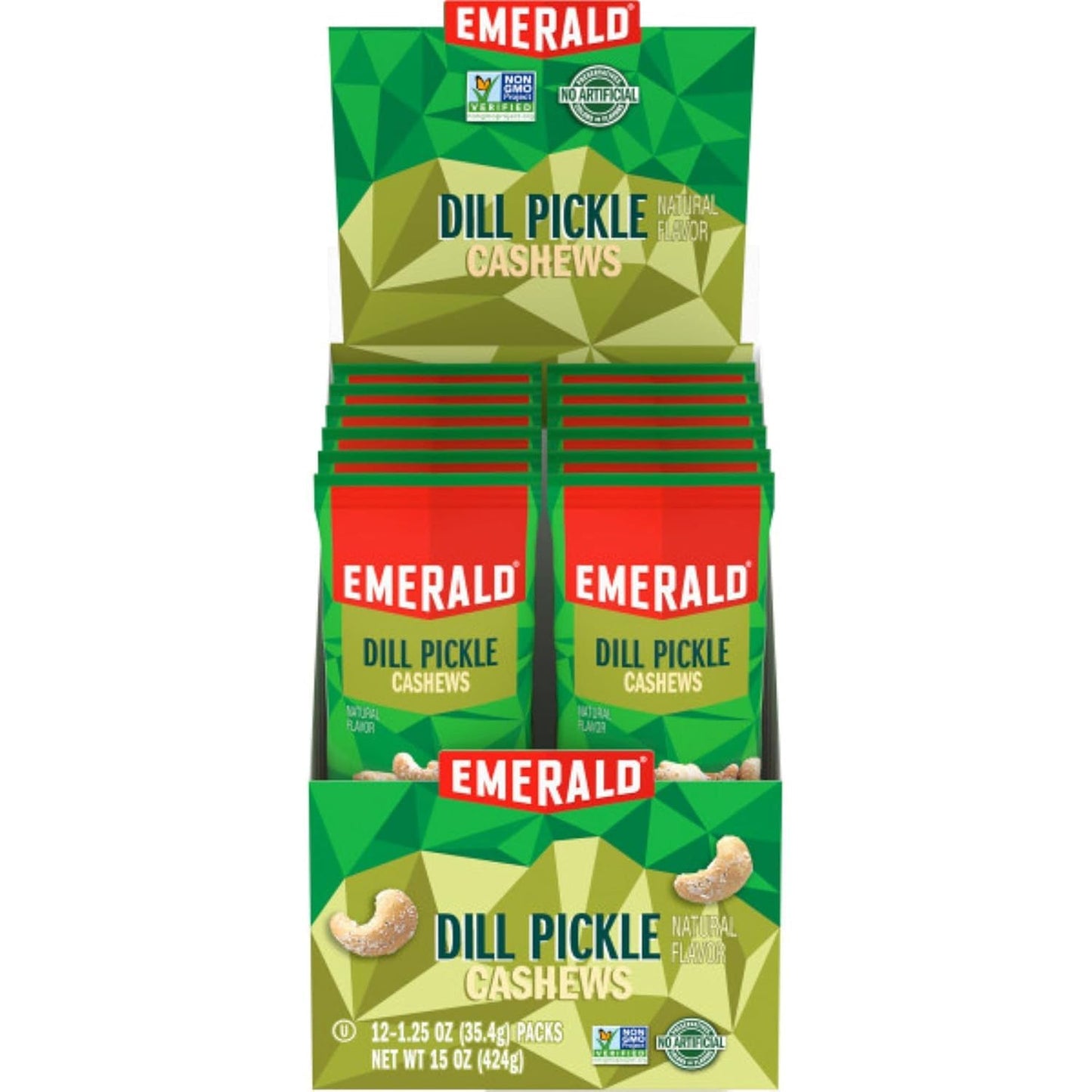 Emerald Nuts, Dill Pickle Seasoned Cashews, 15 Oz (Pack Of 2)
