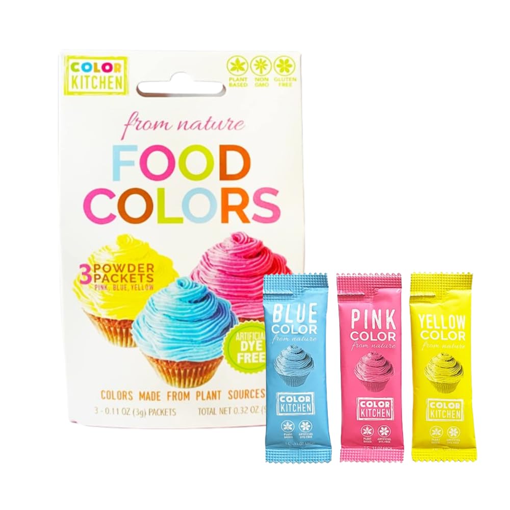 Color Kitchen Food Coloring (3 Colors) - Plant-based Colors | Artificial Dye-free | Gluten-free | Non-GMO | Kosher | Vegan | Col