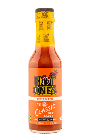 HOT ONES Chili Maple Sauce, Natural Ingredients, 5 fl oz Bottle, Red, Model 0851444008219