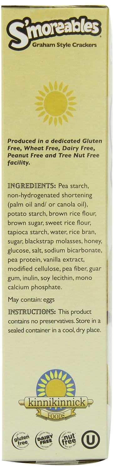 Kinnikinnick - S'Moreables Graham Style Crackers - Gluten Free, Allergy Friendly Vegan Graham Crackers - 8 Oz. Box