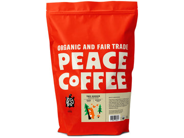Peace Coffee Tree Hugger Signature Blend | 5 lb Whole Bean Dark Roast | Organic Fair Trade | Soft, Smooth Flavor | Shade Grown, 