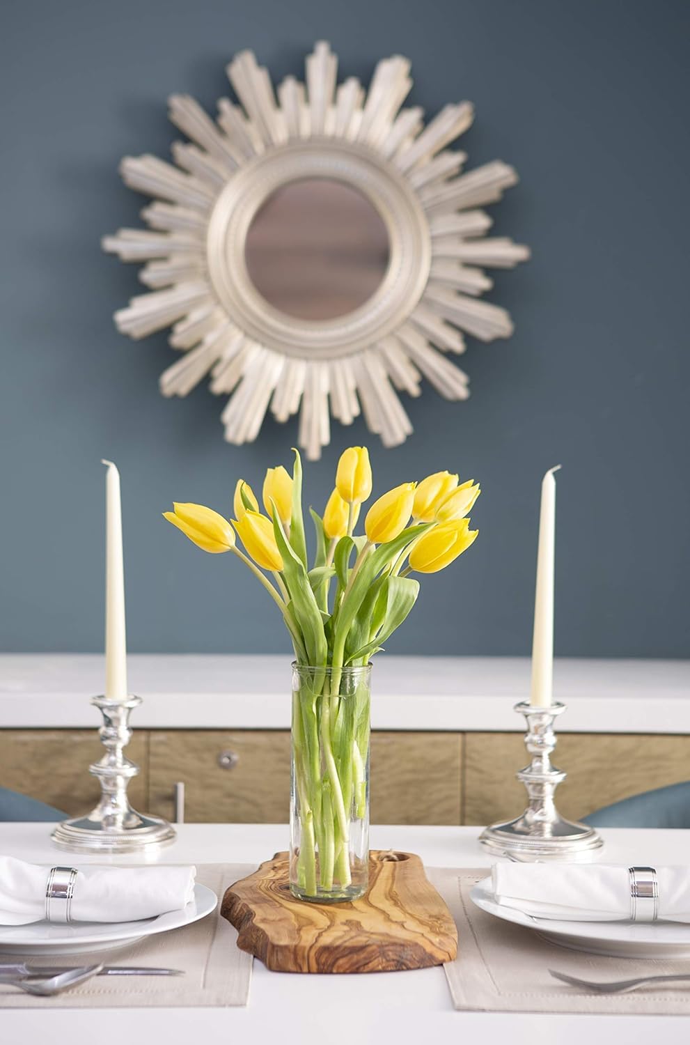 Kabloom Flowers -Valentine'S Day Collection - 10 Yellow Tulips With Vase, Gift For Birthday, Sympathy, Anniversary, Get Well, Th