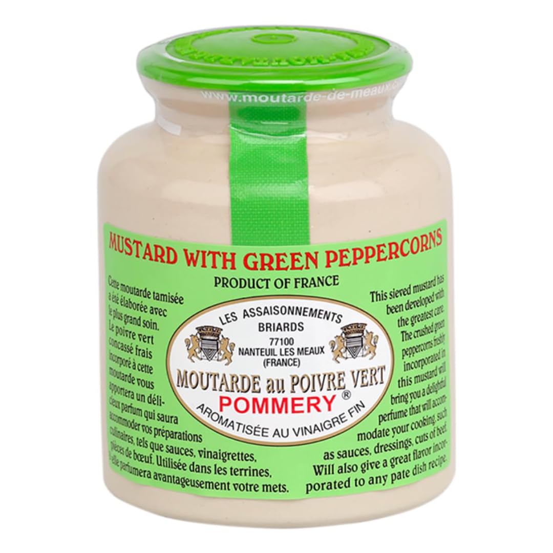Pommery - Gourmet Green Peppercorn Mustard From France In Crock 8.8Oz
