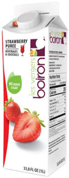 Les Vergers Boiron Strawberry Puree, 100% Fruit, All Natural, No Added Sugar, Non-GMO, No Preservatives, No Added Flavors, Vegan