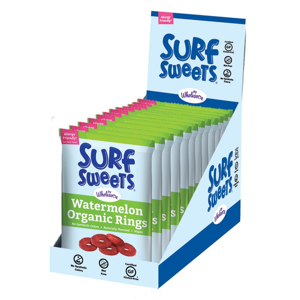 Surf Sweets Organic Watermelon Rings, Non Gmo Project Verified, Gluten Free, Nut-Free, Vegan & No Artificial Colors Or Flavors,