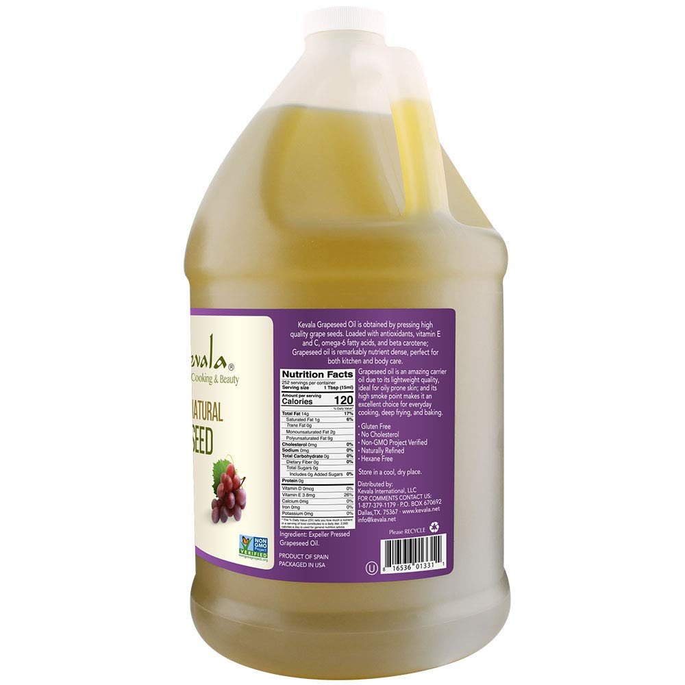 Kevala Grapeseed Oil - Vitamin E Oil - Body Oil - Massage Oil - Grape Seed Extract - Grapeseed Oil Cooking - Gluten Free - Hexan
