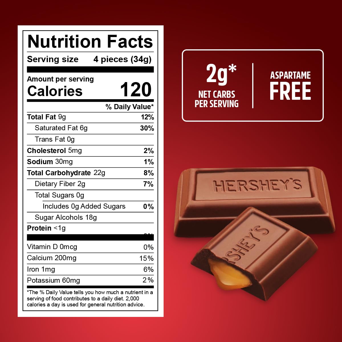 Zero Sugar Caramel Filled Chocolate Candy, 2 Pound Of Sugar-Free Chocolate Candy, For Low Carb Diets