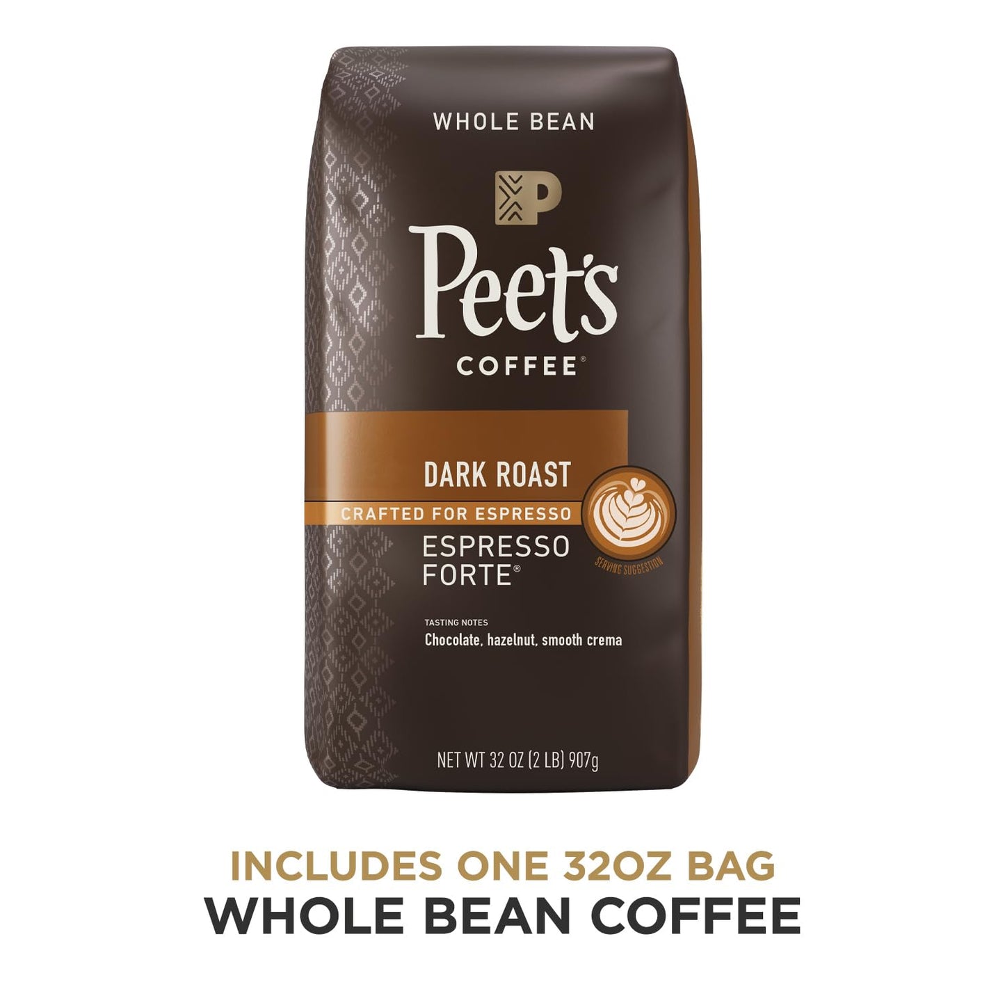 Peets Coffee  Dark Roast Whole Bean Coffee - Espresso Forte  32 Ounce (Pack of 1)