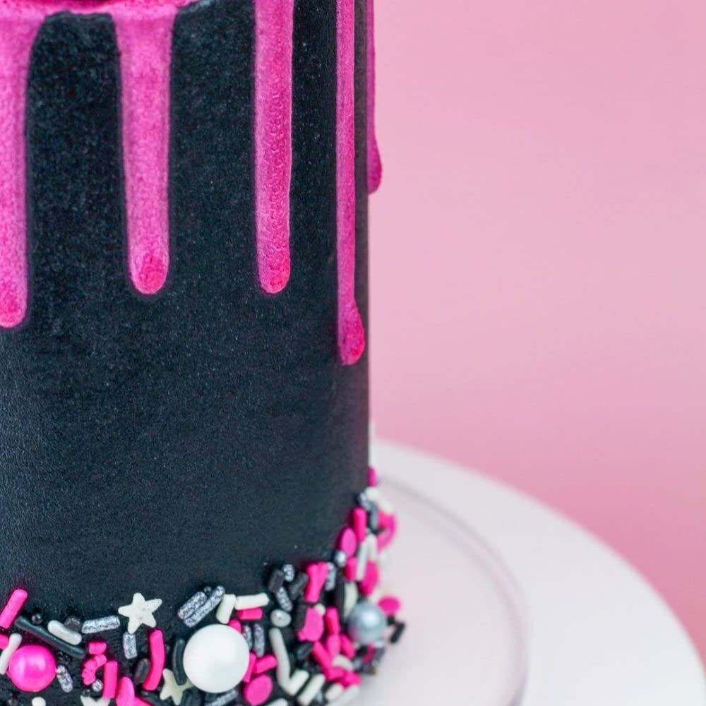 Sweets &   Boutique Minnie Mouse Sprinkles, Edible Cake Decorations, 4 oz, Pink and Black, Jimmies and Pearls