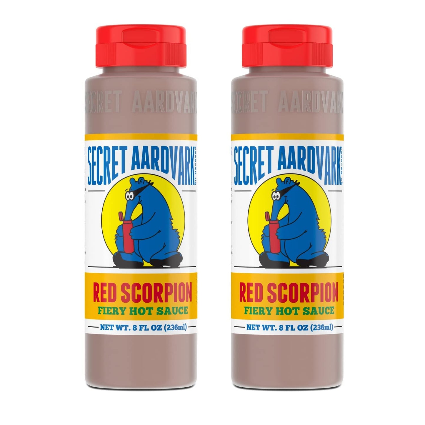 Secret Aardvark Red Scorpion Hot Sauce - Hottest Hot Sauce, Low Carb, Dairy Free, Spicy BBQ Sauce, Hot Sauce & Marinade - 8 fl o