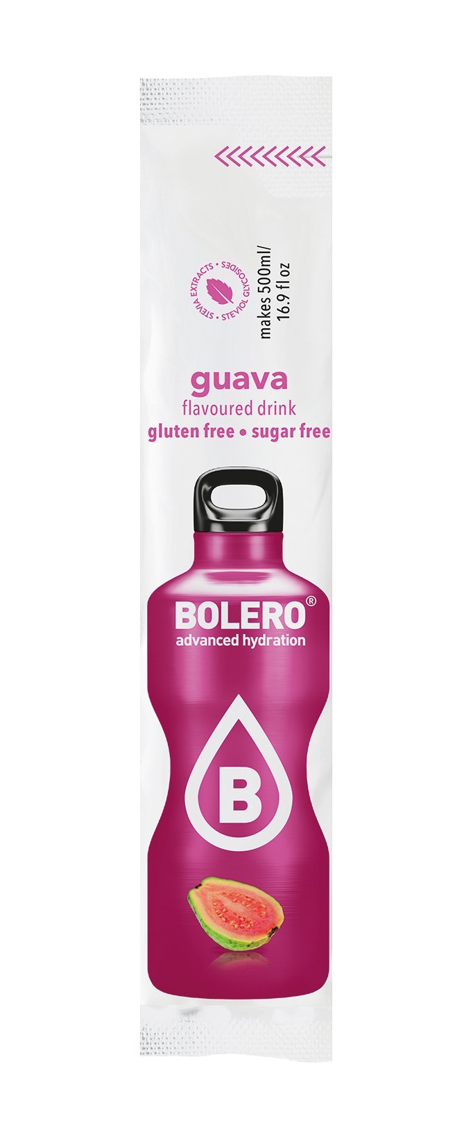 Bolero- Sugar Free Drink Mix Packets Guava Fruit Flavors | Powdered Flavored Water Packets | 36 Singles Sticks On The Go Packets