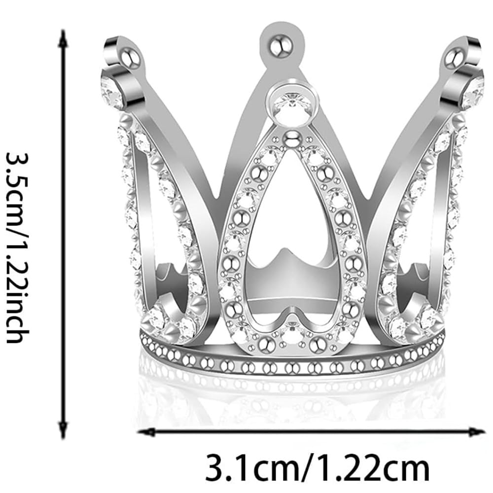 Fulanfudi 16Pcs Mini Crown Cake Topper Crown Tiara Cake Topper Baby Princess Tiara Crown Rhinestone Crown Cake Decorations For B