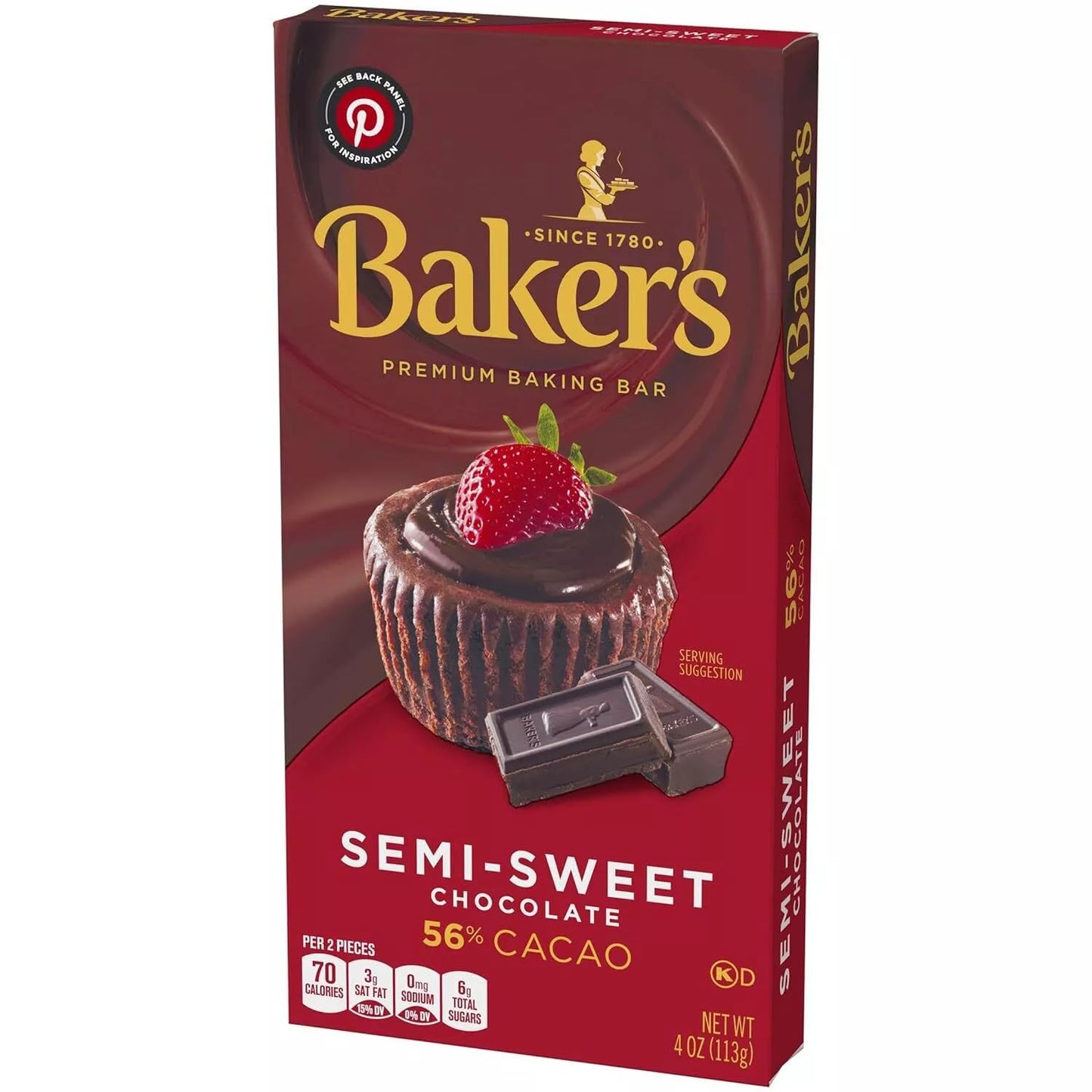 Baker'S, Semi Sweet Baking Chocolate Squares, 4Oz Box (Pack Of 4)