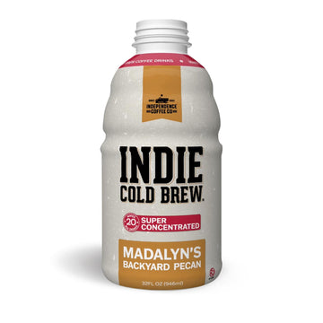 Independence Coffee Co. Indie Cold Brew Coffee Concentrate, Madalyn's Backyard Pecan Flavored Mellow Body, Light Roast, 32 Fluid