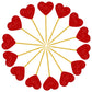 Looching Glitter Heart Cupcake Toppers, 50 PCS Red Food Picks for Wedding, Valentines Day, Birthday Party, Baby Shower