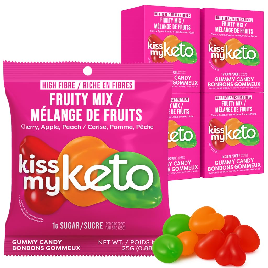Kiss My Keto Gummies Candy-Low Carb Candy Fruity Mix, Keto Snack Pack-Healthy CandyGummys-VeganCandy, Keto GummyCandy-KetoCandy 