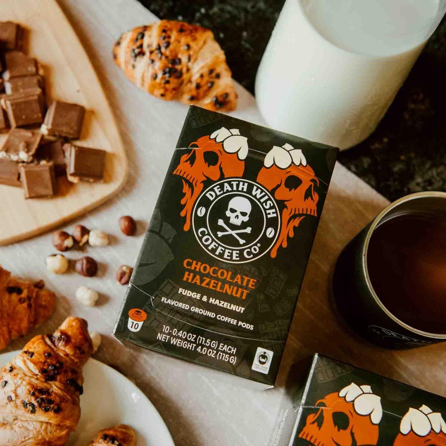 Death Wish Coffee Single Serve Pods - Dark Roast - USDA Organic - 30 Count - Chocolate Hazelnut