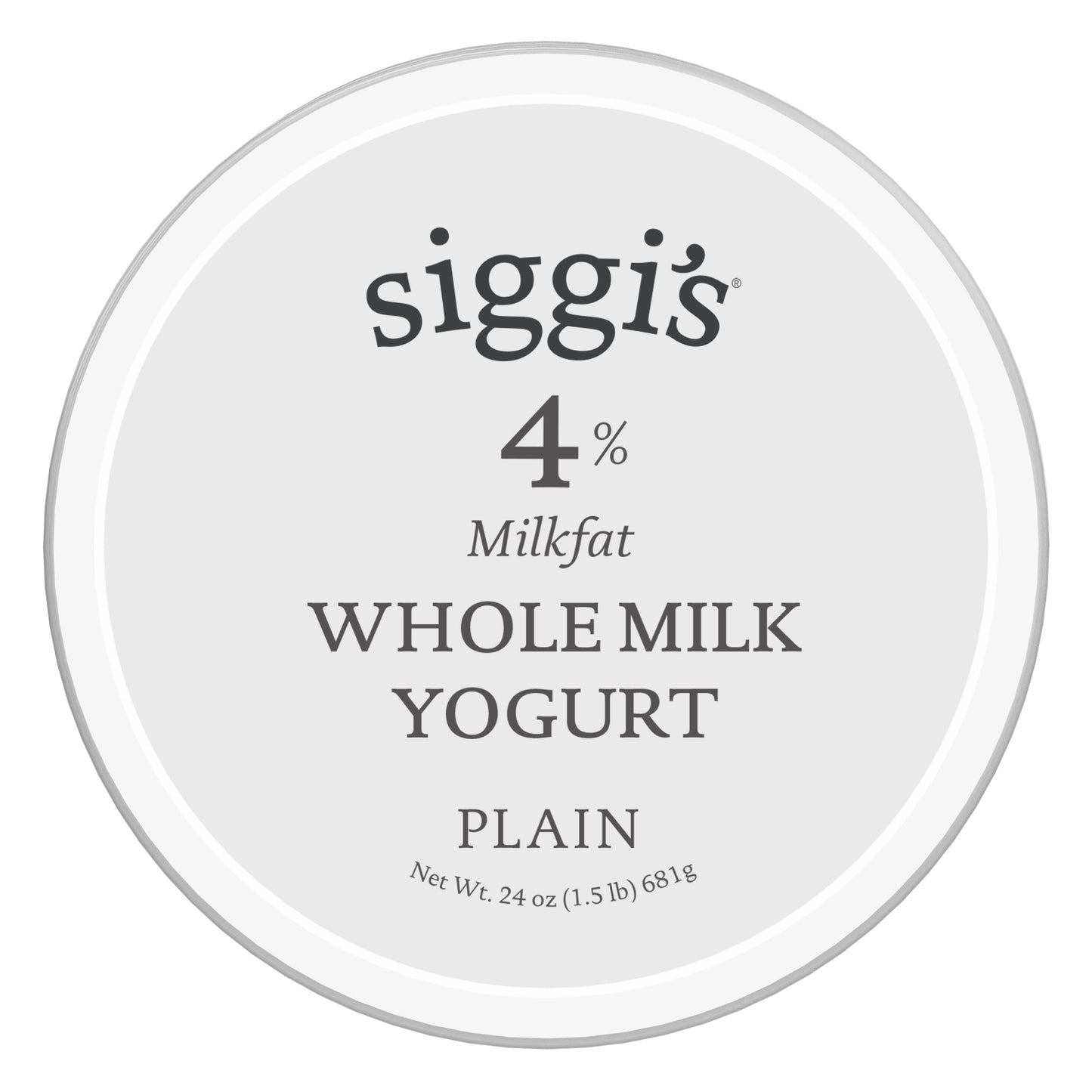 Siggis Icelandic Strained Whole Milk Yogurt, Plain, 24 OZ. - Thick, Protein-Rich Yogurt Snack