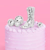 xo, Fetti Disco Ball and Cowgirl Boot Cake Topper - 5 pieces | Disco Bachelorette, Rodeo Birthday Party, Space Cowboy Supplies, 