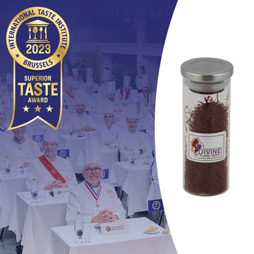 Divine Saffron, Superior Taste Awarded Saffron In Gift Box With Green Tea 11 Gm