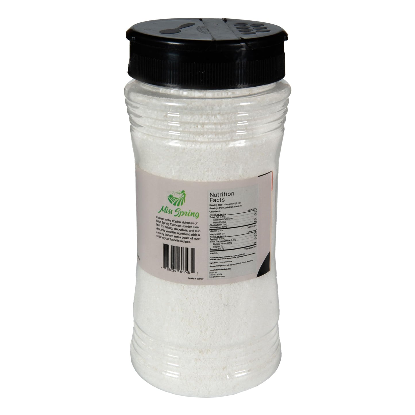 Miss Spring Coconut Powder | All Natural Vegan Free Desiccated Coconut With Creamy Texture | Carefully Packed In A Resealable Jar | Ideal For Baking, Smoothies, Curries & New Recipes - 6 Oz (170G)\
