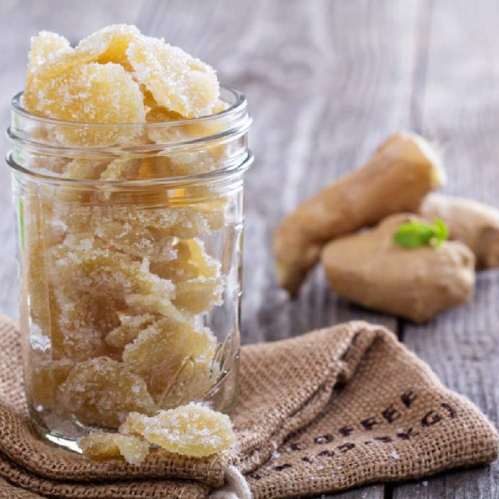 Oh! Nuts Ginger Candy | Chewy Gummies With Crystallized Sugar Candied Coating | For Snacking, Nausea, Morning & Motion Sickness | Resealable 2Lb Bulk Bag Of Certified Kosher Bits For Premium Freshness