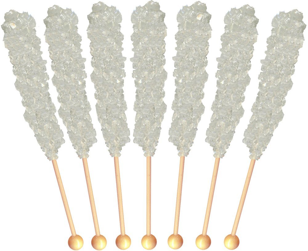 Buffalo Bills Natural (White) Rock Candy On A Stick (12-Ct Cup White Rock Candy Crystal Sticks)