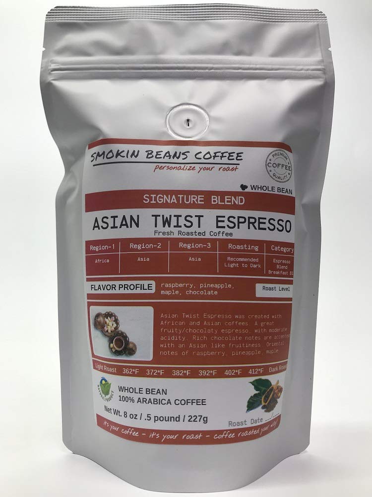 Smokin Beans 7 Bean Espresso Box, 7-Bags, 8-Ounce Each, Signature Blends, Various Roasts, Premium Whole Bean Coffee