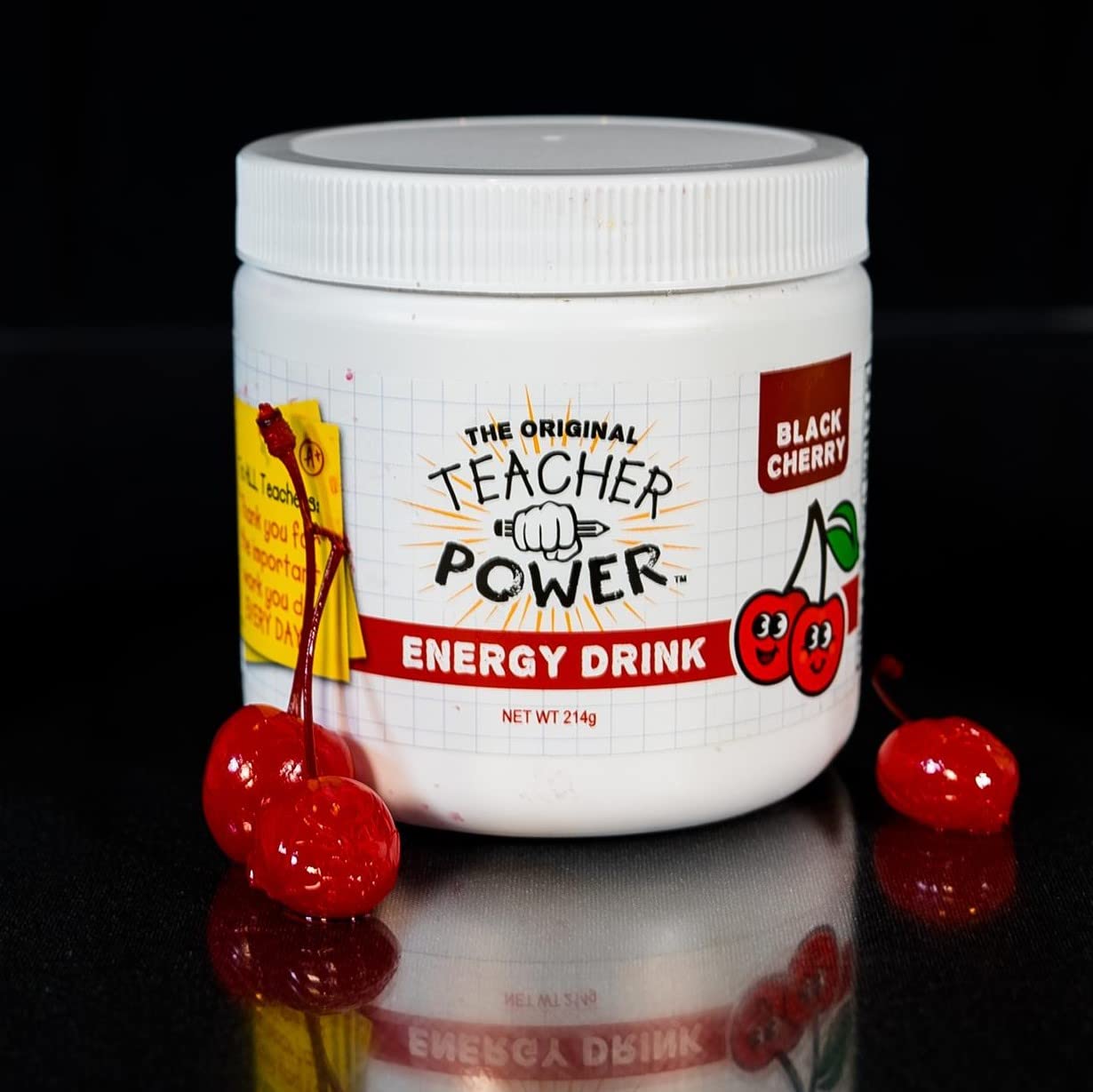 TEACHER POWER Energy Drink - Sugar Free Black Cherry, 70 Servings, 7.5 Ounce