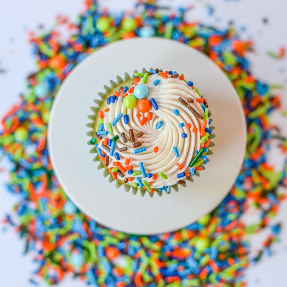 Sweets &   Boutique Dinosaur Sprinkles - Edible Cake Toppings, 4oz, Dino Stomp Color Mix