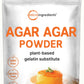 Micro Ingredients Agar Agar Powder, Unflavored Thickening Agent, 16oz, Vegan, Non-GMO, Plant-Based from Red Algae