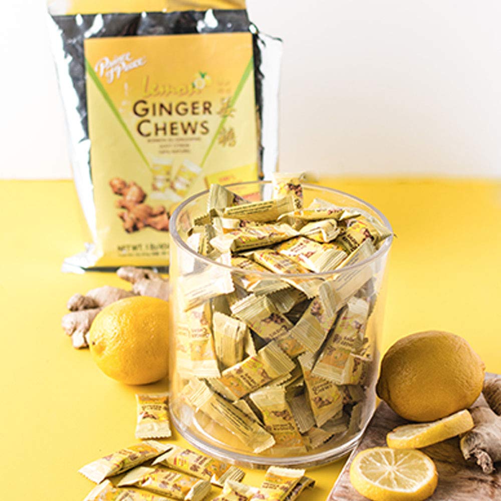 Prince Of Peace Ginger Chews With Lemon, 1 Lb. – Candied Ginger – Lemon Candy – Lemon Ginger Chews – Natural Candy – 2 Pack