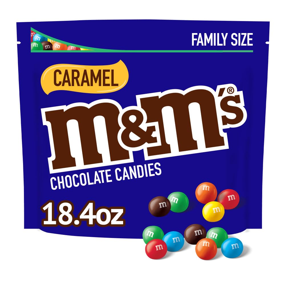 M&M'S Caramel Milk Chocolate Candy, Family Size, 18.4 Oz Bag