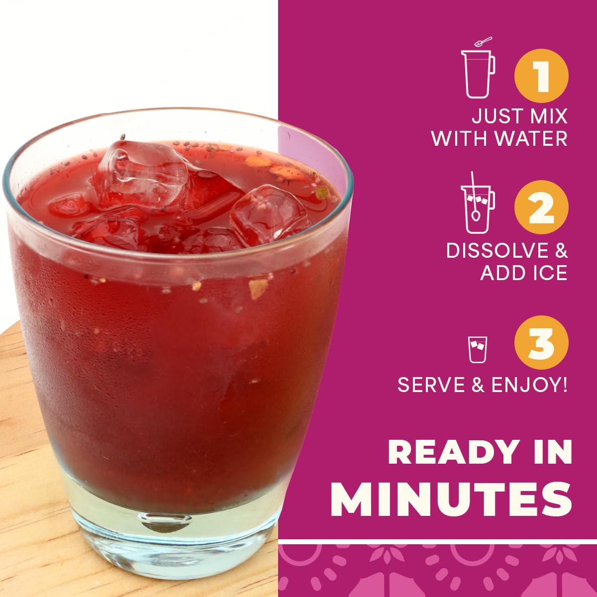 La Monjita Agua Fresca Hibiscus Guava - Mexican Agua de Jamaica Naturally Flavored Drink Mix with Hibiscus, Guava, and Chia Seed