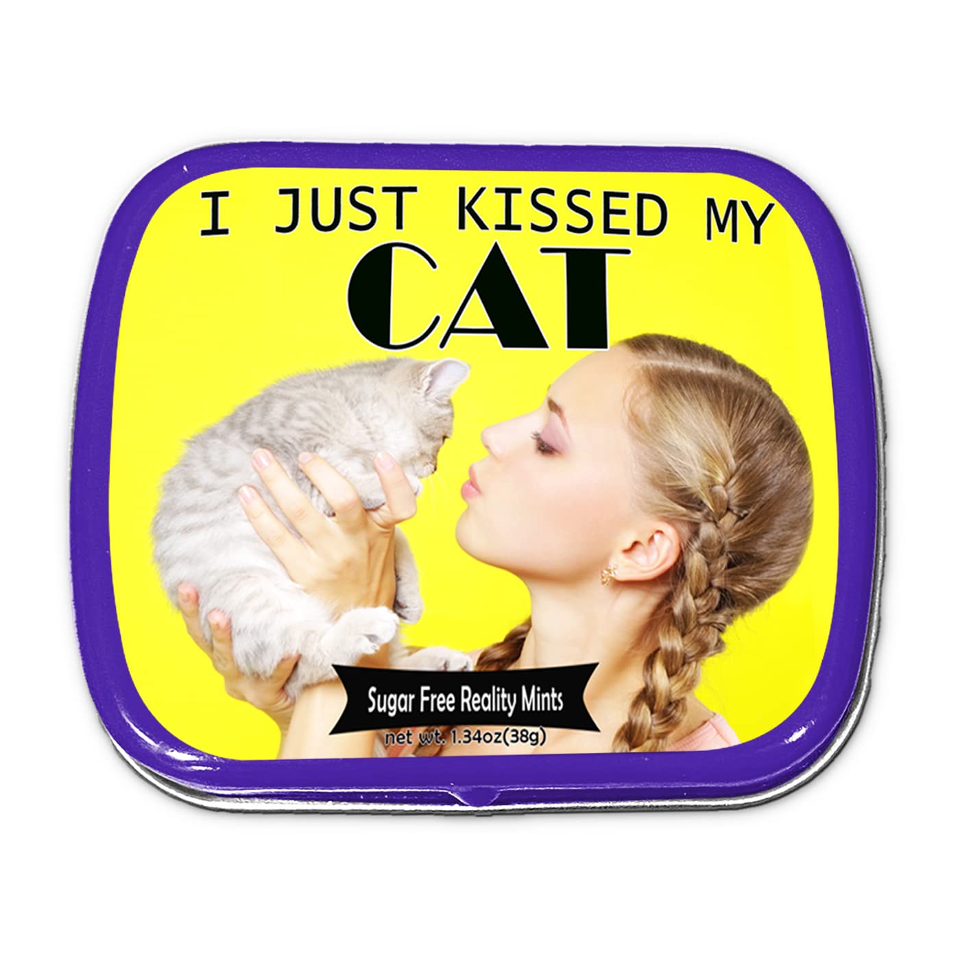 I Just Kissed My Cat Mints - Funny Gift For Cat Lovers - Crazy Cat Lady Gifts - Funny Mint Tins - Stocking Stuffers For Cat Peop