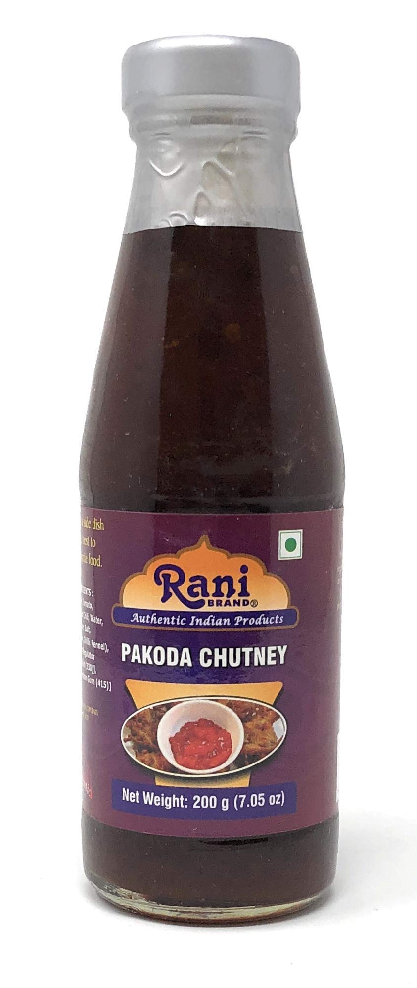 Rani Pakoda / Pakora Chutney (Sweet, Sour & Spicy Dipping Sauce) 7oz (200g) Glass Jar, Ready to eat, Vegan ~ Gluten Free | NON-G