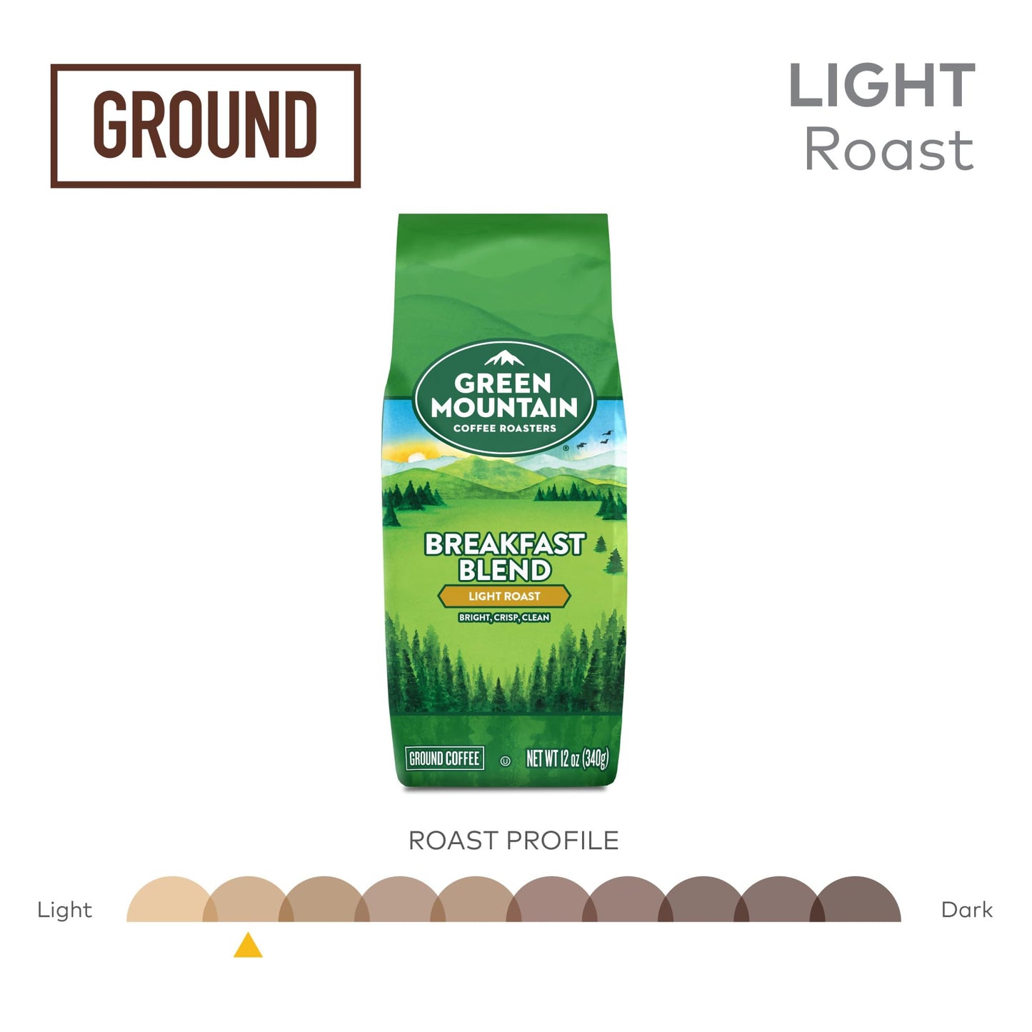 Green Mountain Coffee Roasters Breakfast Blend, Ground Coffee, Bagged 18 Oz