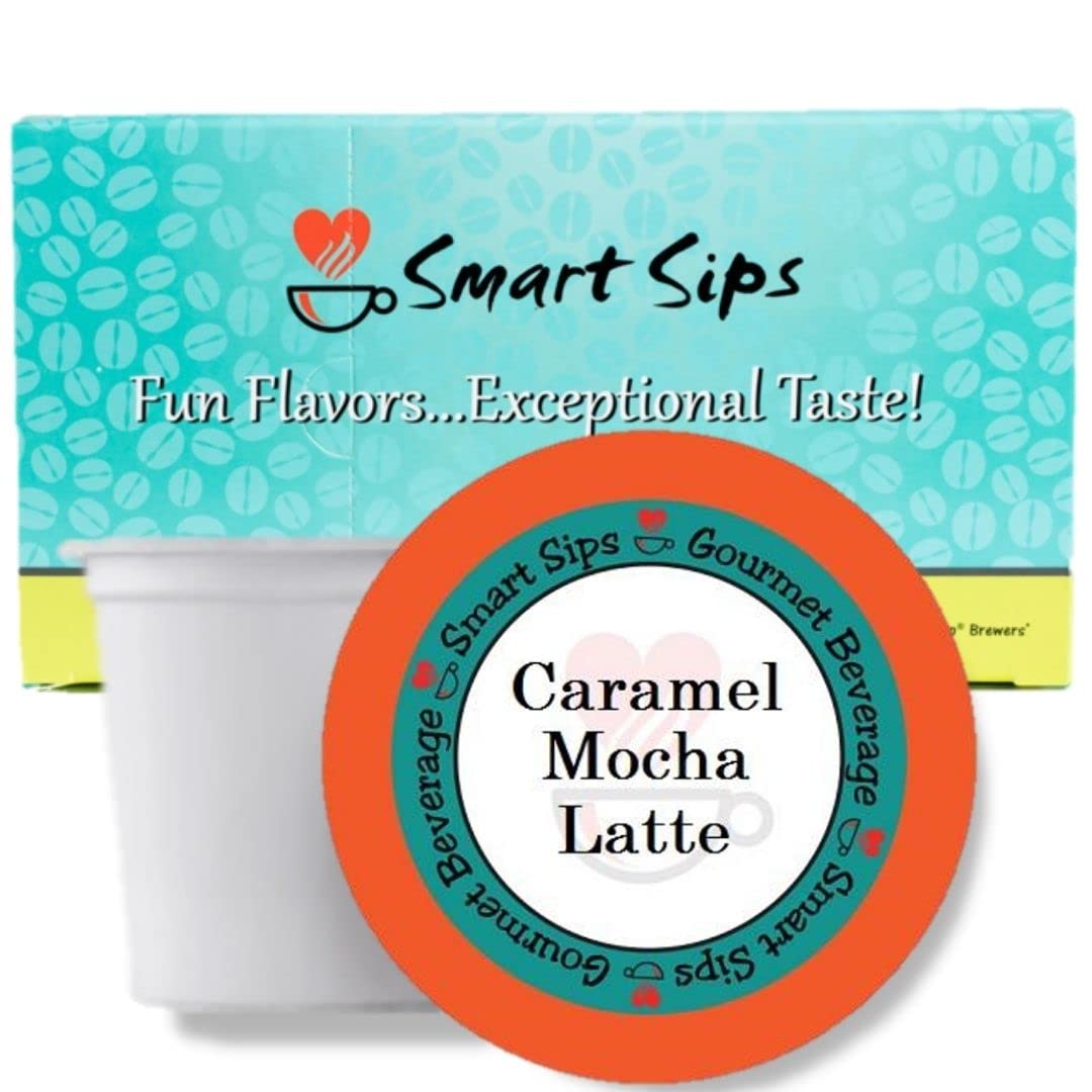 Smart Sips Coffee Caramel Mocha Latte Pods for Keurig K-Cup Brewers, 24 Count, Compatible with K-Cup Machines