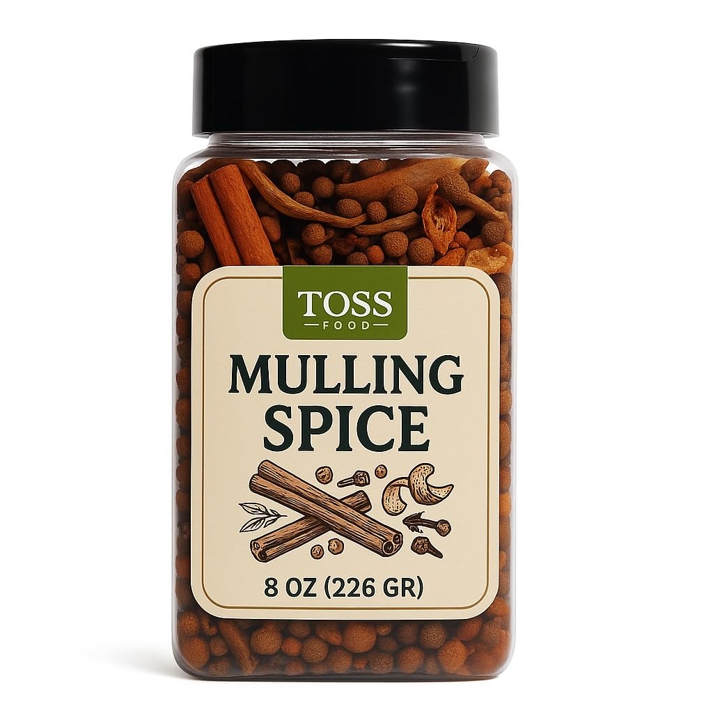 Toss Mulling Spice Blend - 8 Oz Jar | Cinnamon  Cloves  Allspice  Orange Peel & More | Perfect For Mulled Beverage-Inspired  Hot Fruit Beverage  Tea & Holiday Beverages
