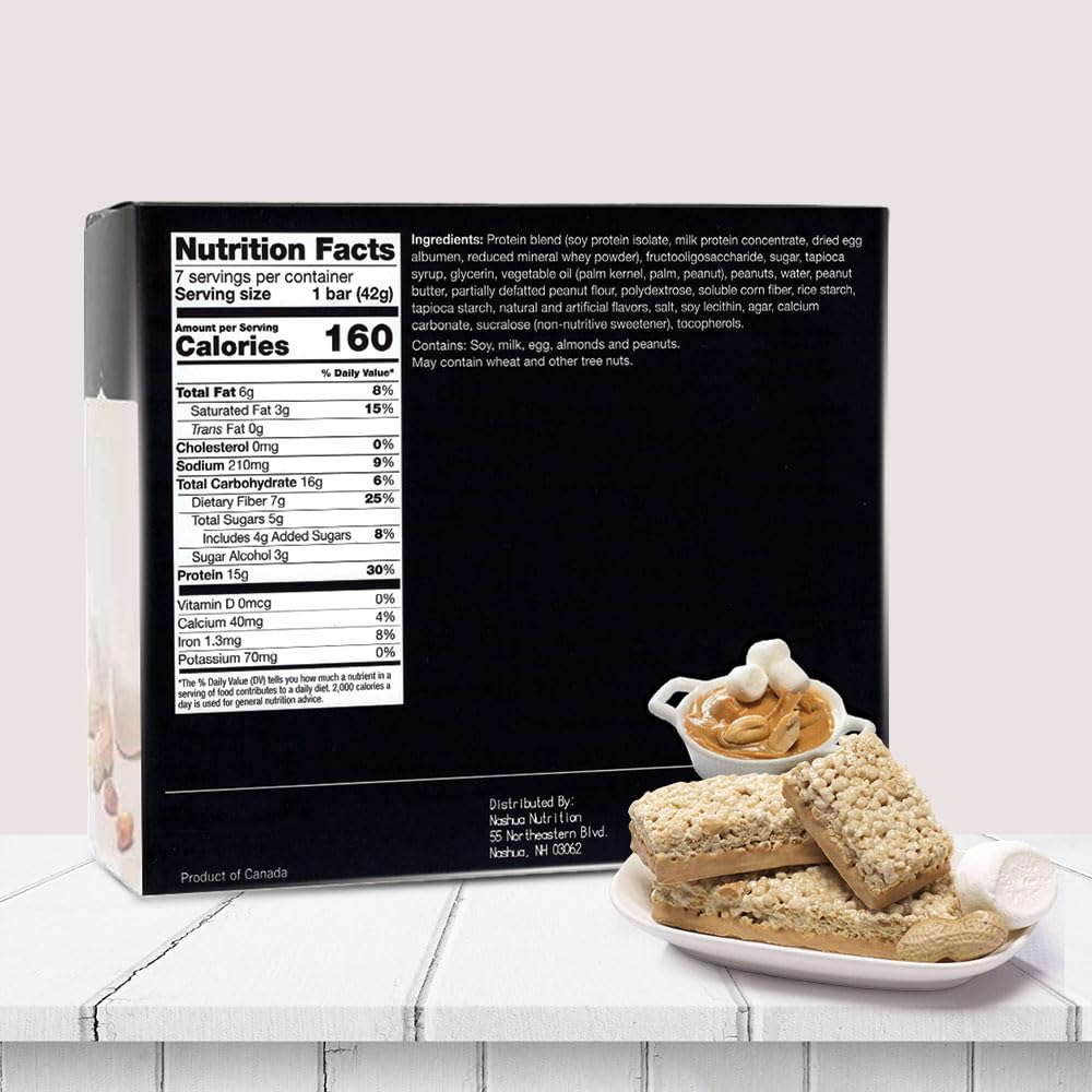 Proti-Thin Fluffy Nutter Protein Bar - 15g Protein, Low Carb, High Fiber, KETO Friendly, Gluten Free, 6 Count (Pack of 7)
