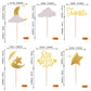 24 Pack Little Star Cupcake Toppers Glitter Moon Cloud Cupcake Picks Twinkle Star Baby Shower Kids Birthday Wedding Party Cake Decorations Supplies Gold