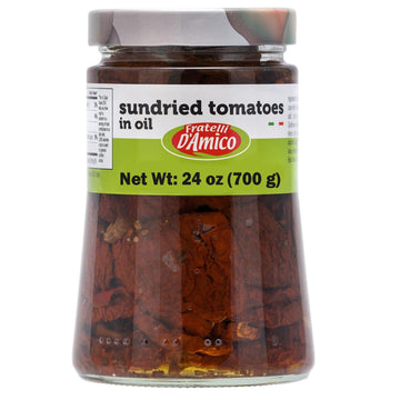FRATELLI D'AMICO - Sundried Tomatoes in Oil, Dried Tomatoes, Family Size, Club Pack, 24.7oz (700g), Non-GMO