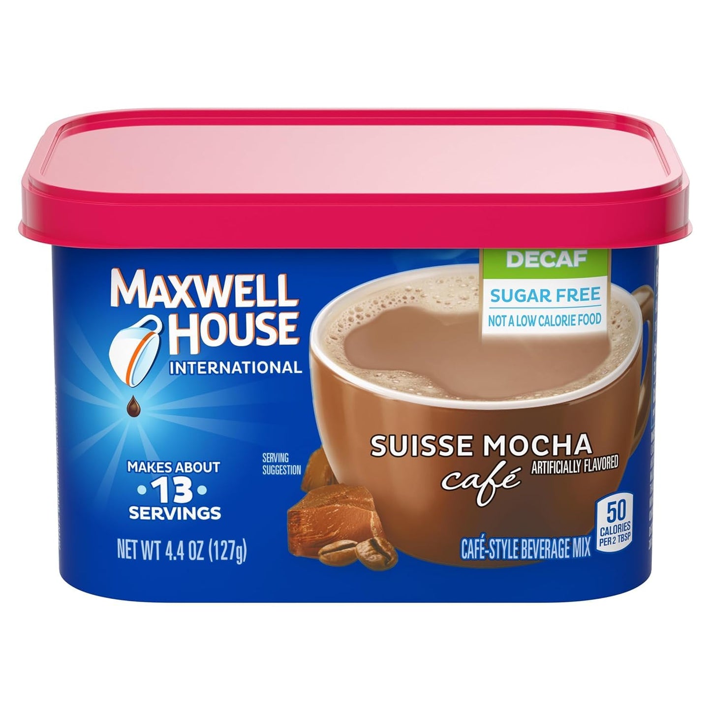 Maxwell House Vanilla Caramel Latte Mix, 8.7 Oz + Suisse Mocha Decaf Instant Coffee, 4.4 Oz, (Variety Pack)