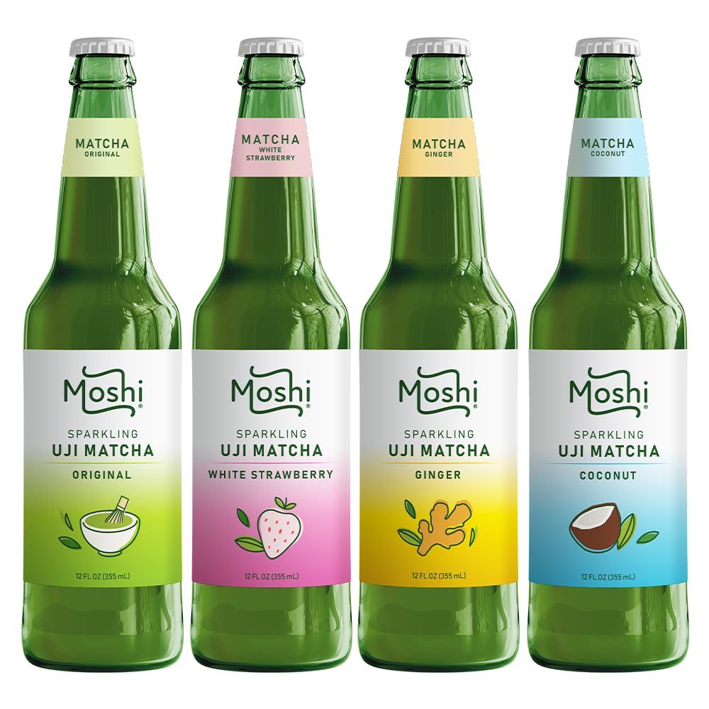 Moshi Sparkling Drinks - Uji Matcha Variety Pack, 12 Bottles