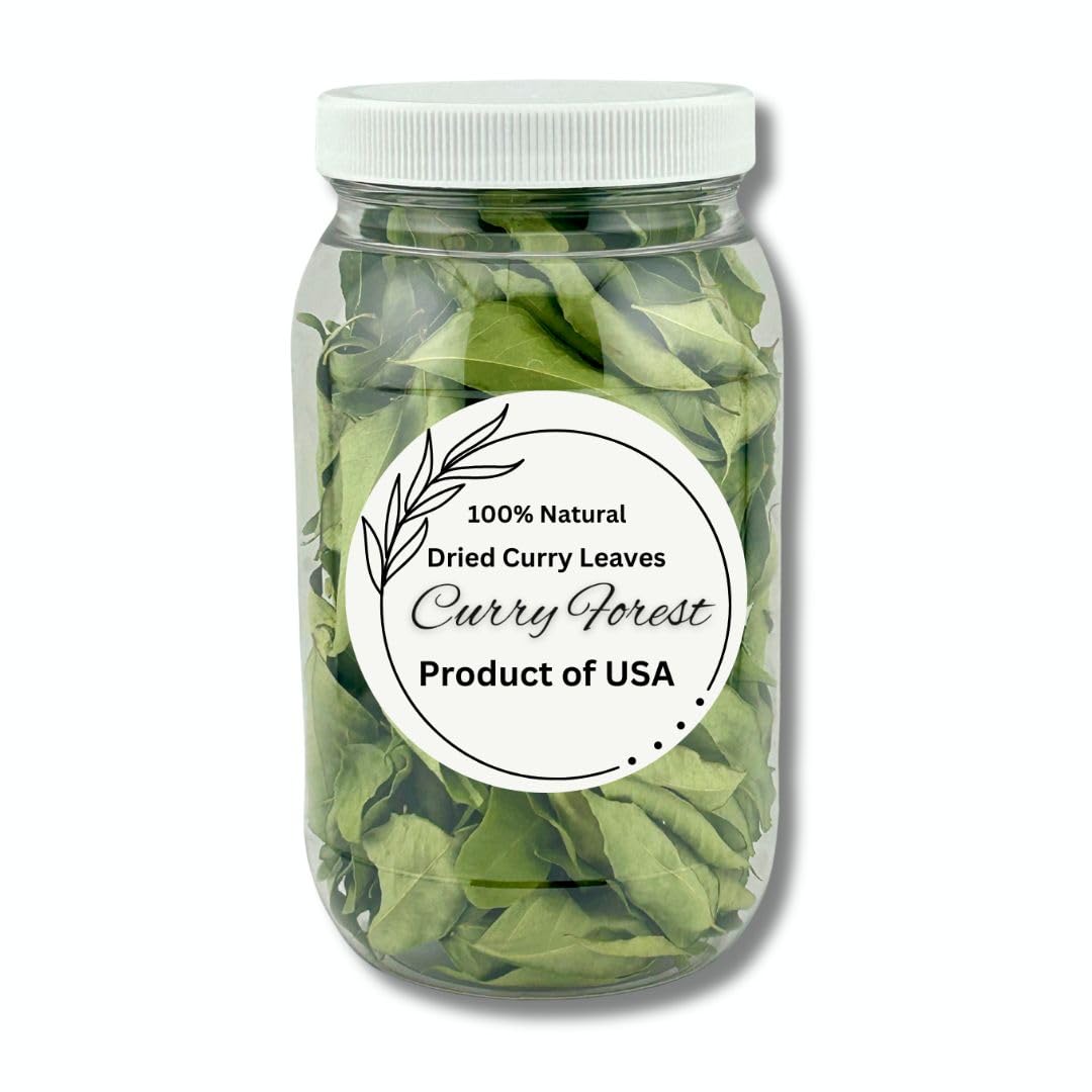 Curry Forest Dried Curry Leaves | 100% Naturally Grown | 10-15 g | Small Size | Product of USA