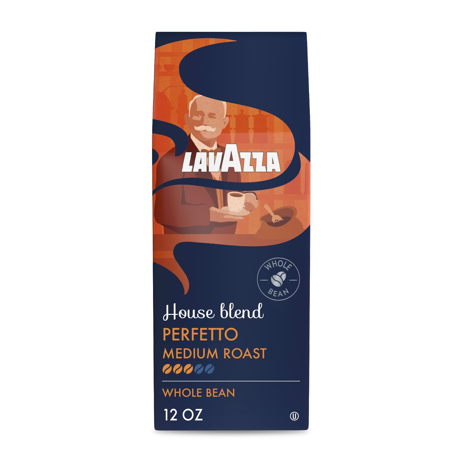 Lavazza House Blend Perfetto Whole Bean Coffee 12Oz Bag, Medium Roast, Full-Bodied, Intensity 3/5, 100% Arabica, Ideal For Drip Brewers, (Pack Of 1) - Package May Vary