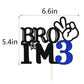Bro I'M 3 Cake Topper- 3Th Birthday Cake Picks, Officially Teenager Cake Topper, Boy 3Rd Birthday Cake Decorations - 3 Years Old