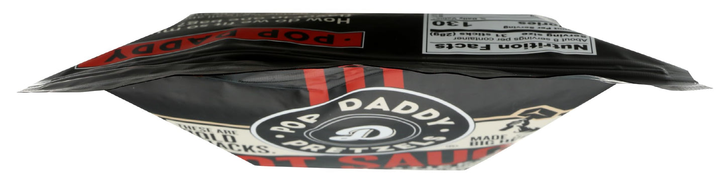 POP DADDY Hot Sauce Pretzel Sticks, 7.5 Ounce, Flavorful Snack, Perfect for Parties